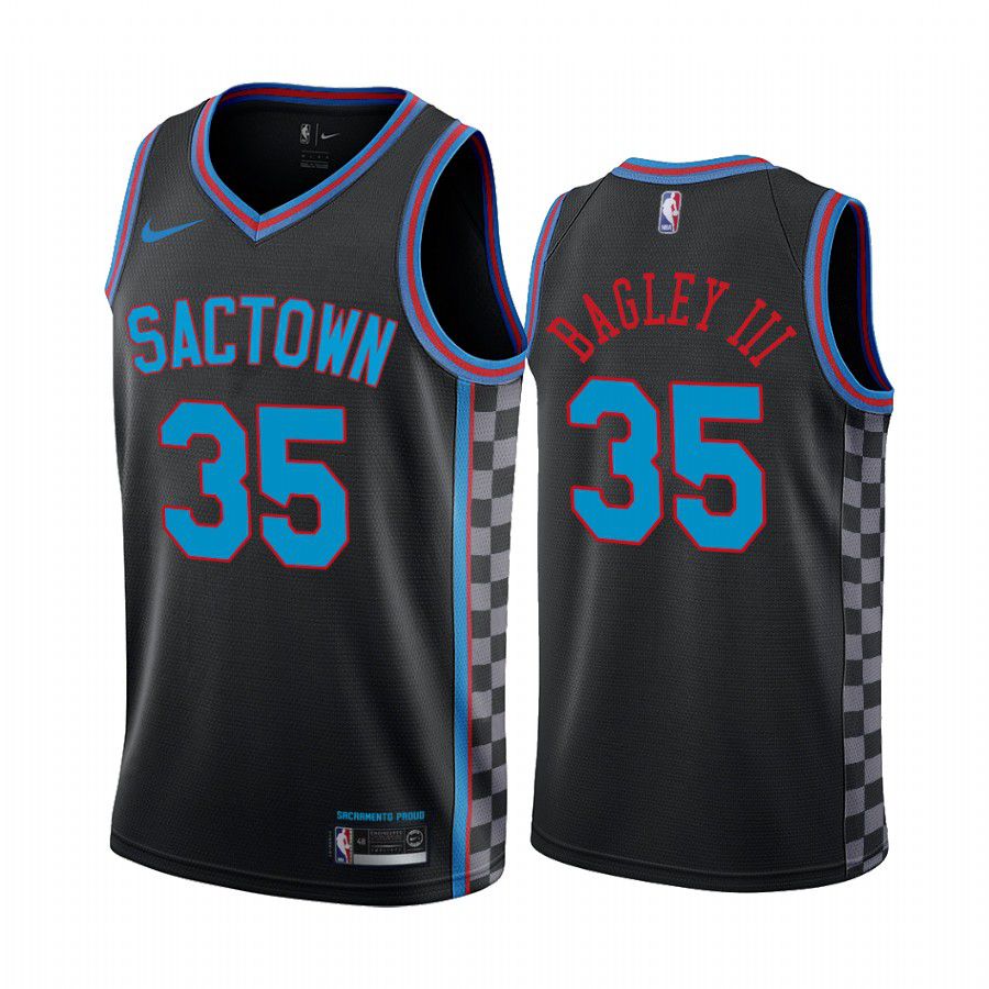 Men Sacramento Kings #35 marvin bagley iii black city edition sactown 2020 nba jersey
